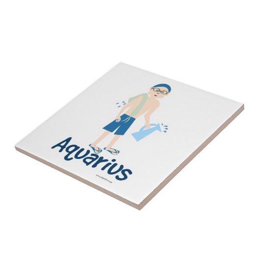 アクエリアスかわいい水のベアラシンボル タイル (側面)