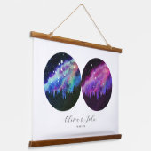 アクエリアスがんパーソナライズされたカップル占星術 吊り下げ型タペストリー (傾斜あり)