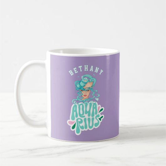 アクエリアスのカスタマイズレトロ誕生日ギフト コーヒーマグカップ (左)