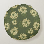 アクエリアスのヴィンテージのサイケデリックな花のリバーシブル ラウンドクッション (裏面)