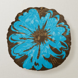 アクエリアスのヴィンテージのサイケデリックな花のリバーシブル ラウンドクッション