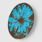 アクエリアスのヴィンテージのサイケデリックな花柄 ラージ壁時計 (傾斜)
