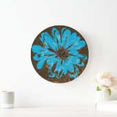 アクエリアスのヴィンテージのサイケデリックな花柄 ラージ壁時計 (ホーム)