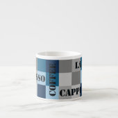 アクエリアスのヴィンテージのチェッカーボードのコーヒー エスプレッソカップ (正面)