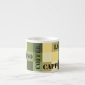 アクエリアスのヴィンテージのチェッカーボードのコーヒー エスプレッソカップ (正面)