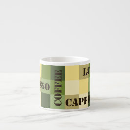 アクエリアスのヴィンテージのチェッカーボードのコーヒー エスプレッソカップ