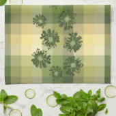 アクエリアスのヴィンテージの格子縞及びサイケデリックな花柄 キッチンタオル (折り畳み)