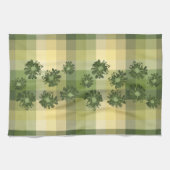 アクエリアスのヴィンテージの格子縞及びサイケデリックな花柄 キッチンタオル (横)