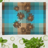 アクエリアスのヴィンテージの格子縞及びサイケデリックな花柄 キッチンタオル (折り畳み)