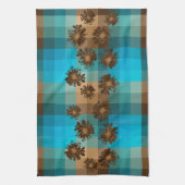 アクエリアスのヴィンテージの格子縞及びサイケデリックな花柄 キッチンタオル (縦)