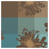 アクエリアスのヴィンテージの格子縞及びサイケデリックな花柄 ファブリック (クローズアップ)