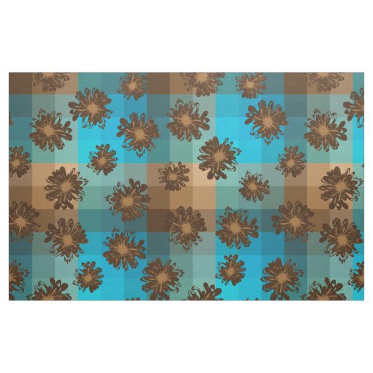 アクエリアスのヴィンテージの格子縞及びサイケデリックな花柄 ファブリック (ファットクウォーター)