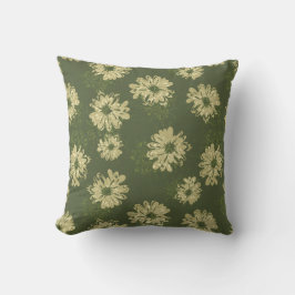 アクエリアスのヴィンテージの花柄および格子縞のリバーシブル クッション