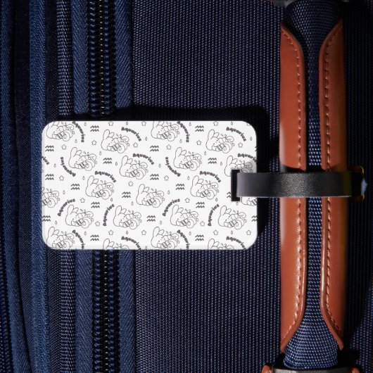 アクエリアスの夢：〔占星術の〕十二宮図バニーパターンIII ラゲッジタグ (裏面インサイチュ2)