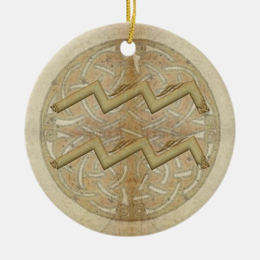 アクエリアスの星の印のパーソナライズなオーナメント セラミックオーナメント (正面)