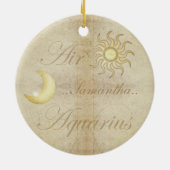 アクエリアスの星の印のパーソナライズなオーナメント セラミックオーナメント (裏面)