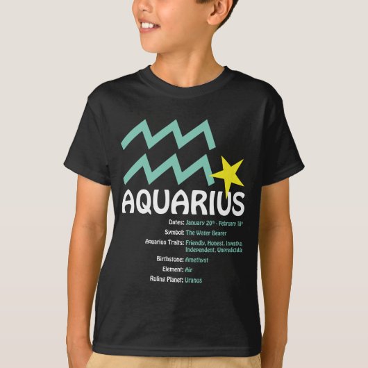 アクエリアスの特性の子供の暗闇のTシャツ Tシャツ (正面)