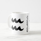 アクエリアスの白黒のマグ コーヒーマグカップ (正面左)