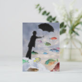 アクエリアスの超現実主義的な(占星術の)十二宮図の郵便はがき ポストカード (スタンド正面)