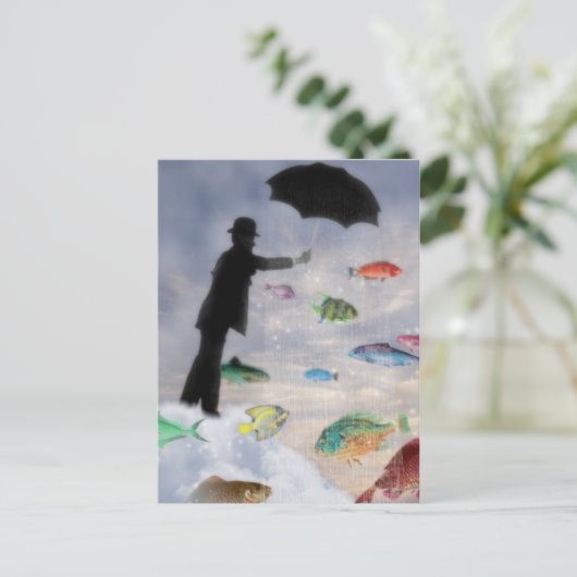 アクエリアスの超現実主義的な(占星術の)十二宮図の郵便はがき ポストカード (スタンド正面)