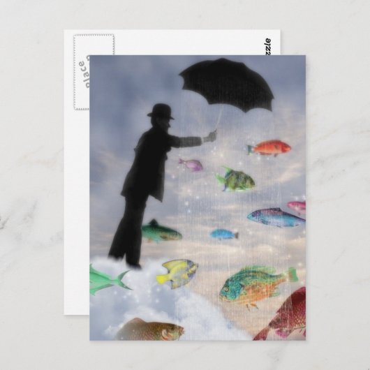 アクエリアスの超現実主義的な(占星術の)十二宮図の郵便はがき ポストカード (正面/裏面)