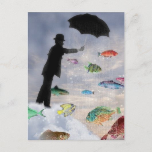 アクエリアスの超現実主義的な(占星術の)十二宮図の郵便はがき ポストカード (正面)