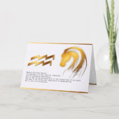 アクエリアスの馬の中国のな西部の占星術の誕生日 カード (正面)