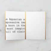 アクエリアスの馬の中国のな西部の占星術の誕生日 カード (内部)