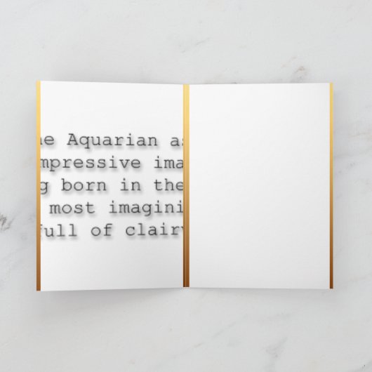 アクエリアスの馬の中国のな西部の占星術の誕生日 カード (内部)