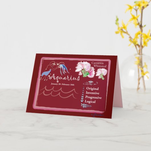 アクエリアスの1月の挨拶状 カード (黄色い花)