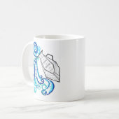 アクエリアスの(占星術の)十二宮図の印のマグ コーヒーマグカップ (正面左)