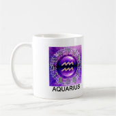 アクエリアスの(占星術の)十二宮図の印のマグ コーヒーマグカップ (左)