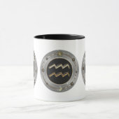 アクエリアスの(占星術の)十二宮図の印のマグ マグカップ (中央)