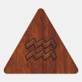 アクエリアスの(占星術の)十二宮図の印のマホガニーの木製のスタイル 三角形シール (正面)