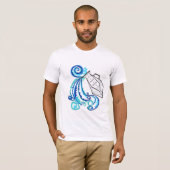 アクエリアスの(占星術の)十二宮図の印の人のワイシャツ Tシャツ (正面フル)