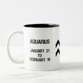 アクエリアスの(占星術の)十二宮図の印("素晴らしい1") ツートーンマグカップ (左)