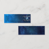 アクエリアスの(占星術の)十二宮図の名刺のテンプレート スキニー名刺 (正面/裏面)