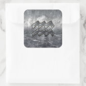 アクエリアスの(占星術の)十二宮図の記号の動揺してな銀製の鋼鉄 スクエアシール (バッグ)