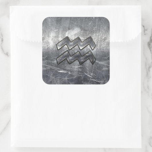 アクエリアスの(占星術の)十二宮図の記号の動揺してな銀製の鋼鉄 スクエアシール (バッグ)