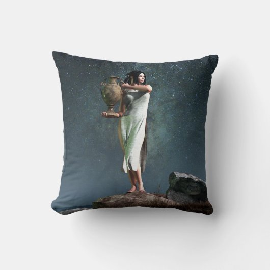 アクエリアスの(占星術の)十二宮図の記号 クッション (正面)