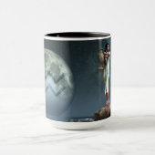 アクエリアスの(占星術の)十二宮図の記号 マグカップ (中央)