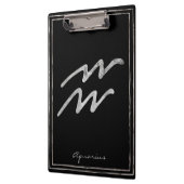 アクエリアスは銀の様式星占いのシンボルを打つ クリップボード (左)