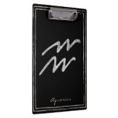 アクエリアスは銀の様式星占いのシンボルを打つ クリップボード (右)