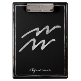 アクエリアスは銀の様式星占いのシンボルを打つ クリップボード