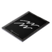 アクエリアスは銀の様式星占いのシンボルを打つ ノートブック (左側)