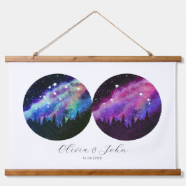 アクエリアスアリーパーソナライズされたツカップル占星術 吊り下げ型タペストリー