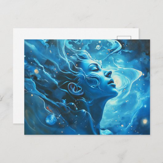 アクエリアスイラストレーション〔占星術の〕十二宮図標識 ポストカード (正面/裏面)