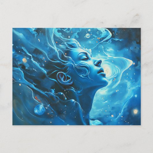 アクエリアスイラストレーション〔占星術の〕十二宮図標識 ポストカード (正面)