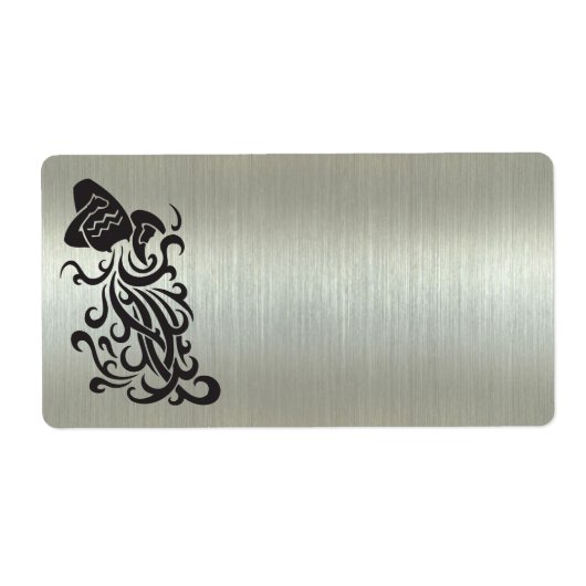 アクエリアスウォーターベアラシルエットメタリック効果 ラベル (正面)