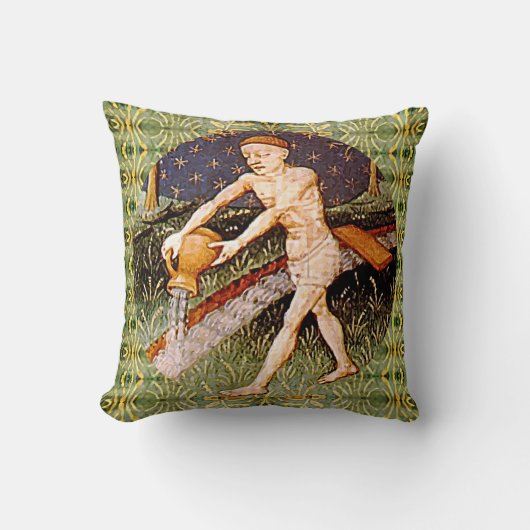 アクエリアスウォーターベアラ〔占星術の〕十二宮図サイン誕生日パーティー クッション (正面)